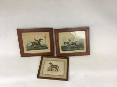 Ensemble de 3 cadres sur le thème des chevaux...