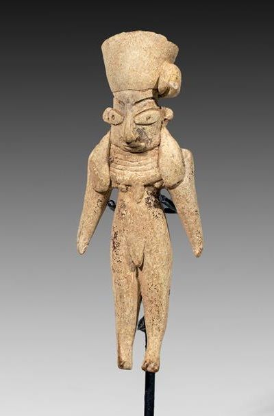 Figure masculine debout au turban, en terre...