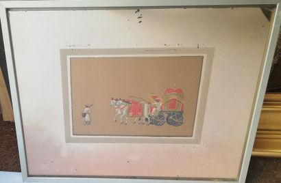 Quatre miniatures peintes. Inde, vers 1900...