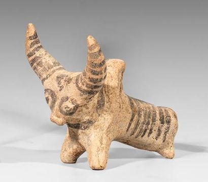 Buffle en terre cuite. L : 8,5 cm. (Nindowari....