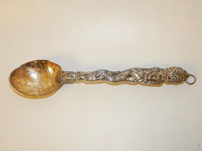 Cuillère en métal. Travail sino-tibétain,...