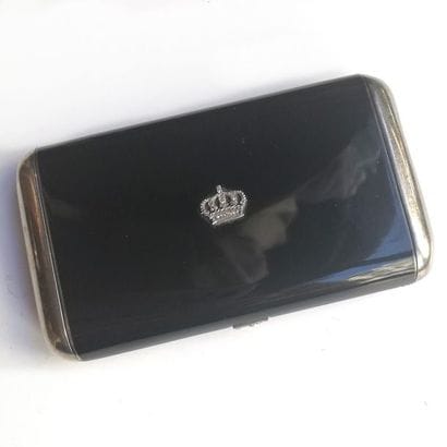 MINAUDIERE en argent 925°/°° émaillé noir...