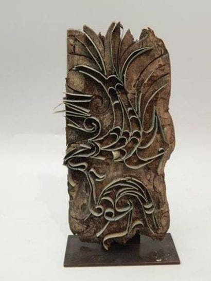 Plaque d'impression en bois et lamelles de...