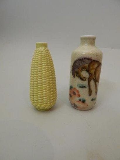 Tabatière en porcelaine à décor 