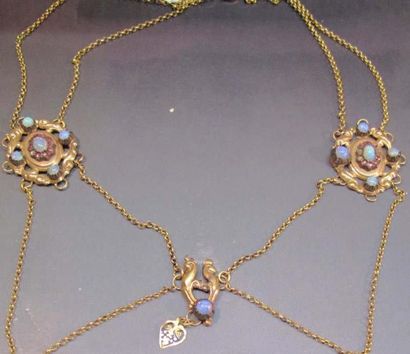 Collier d'esclavage en or jaune orné médaillons...