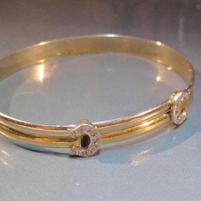 CARTIER
Bracelet en or deux tons 18 K “deux...