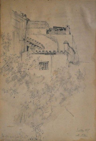 Max Tilke
Lot de huit dessins, sujets variés:...