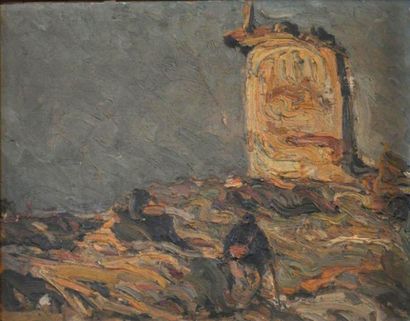 Marcel ARNAUD
Le vieux moulin Huile sur carton,...
