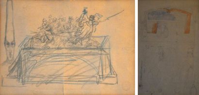 Rembrandt BUGATTI
Deux études L'une au fusain,...