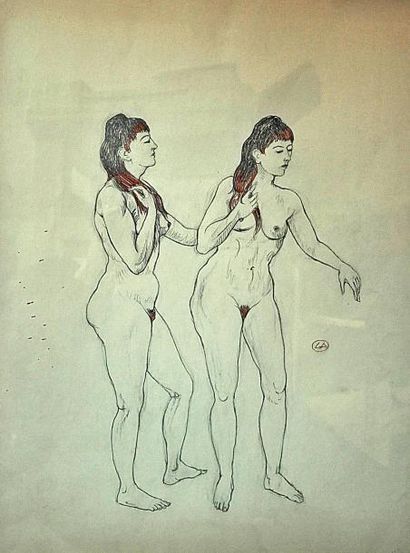 Georges AKOPIAN
Deux nus féminins dessin...