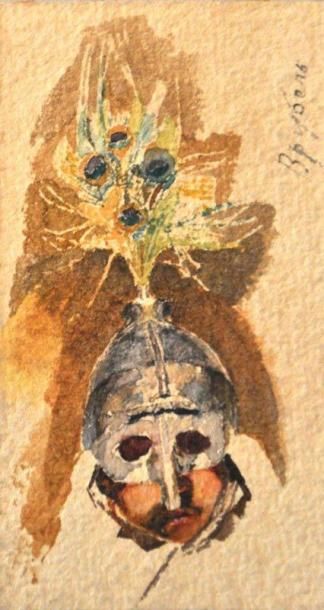 Lot de trois dessins collés sur la même feuille:...