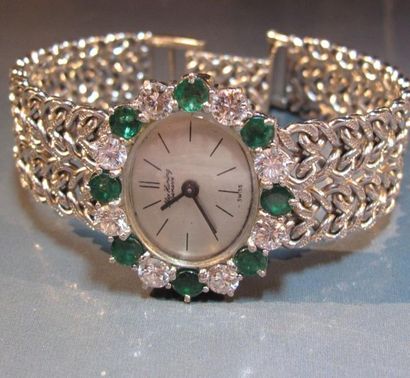 Montre bracelet de dame en or gris 18 K boîtier...
