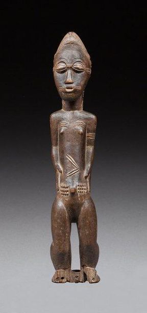 Statue anthropomorphe de type hermaphrodite,...