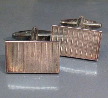Paire de boutons de manchettes rectangulaires...