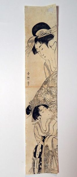 Choki signé Shiro, hashira-e, deux femmes...