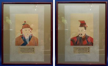 Peinture sur soie: portrait de l?empereur...