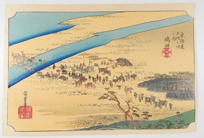 Hiroshige, oban yoko-e, série de la grande...