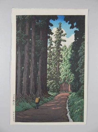 Hasui, oban tate-e, le chemin de Nikko Kaido....