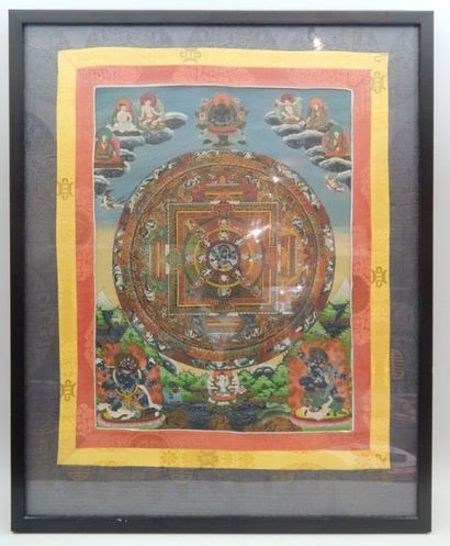Thangka représentant un Mandala centré sur...