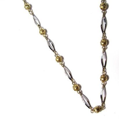 COLLIER 2 tons d'or 18k (750/°°), composé...