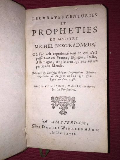 NOSTRADAMUS. Les vrayes Centuries et Prophéties...