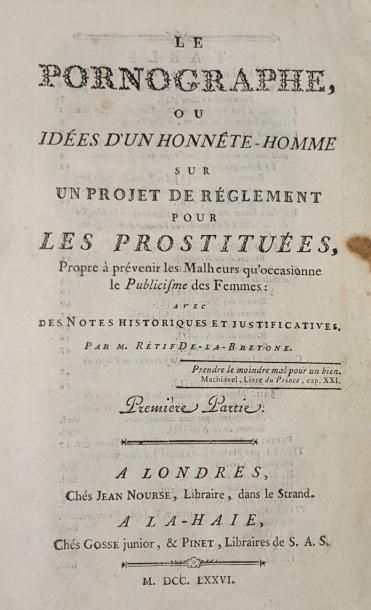 RETIF de LA BRETONNE Nicolas-Edme

Le Pornographe,...