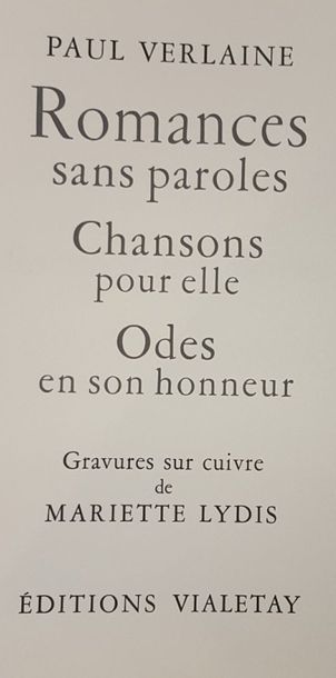 [LYDIS] VERLAINE Paul

Romances sans paroles....