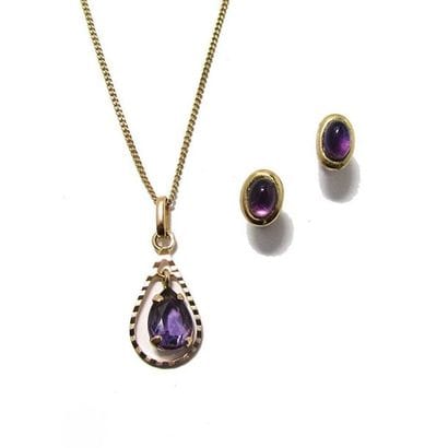 DEMI PARURE en or jaune 18k (750/°°), comprenant...