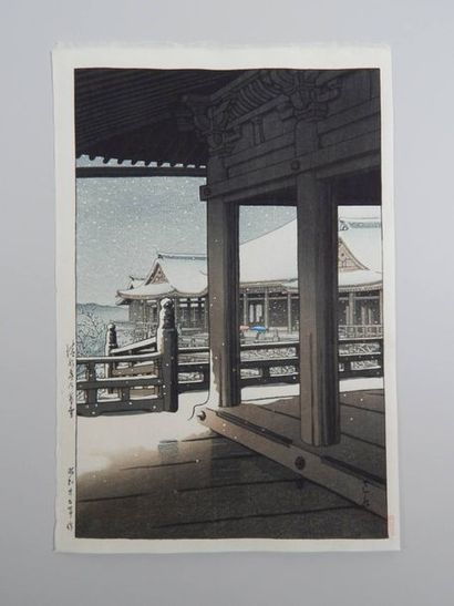 HASUI
Chute de neige sur le temple de Kiyomisu...