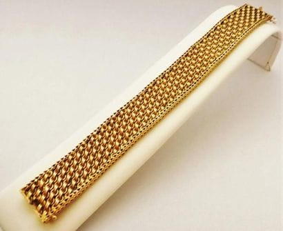 Bracelet ceinture maille en or 750/°°, fermoir...