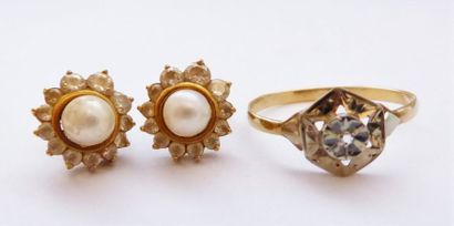 Paire de boucles d’oreilles en or 750/°°...