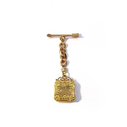 BROCHE PENDENTIF porte-photo en or jaune...