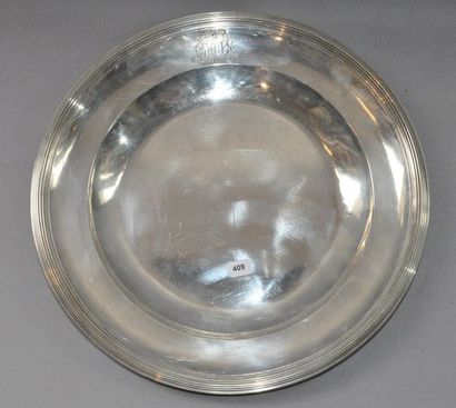 Plat rond en argent, poinçon Coq (1798-1809),...