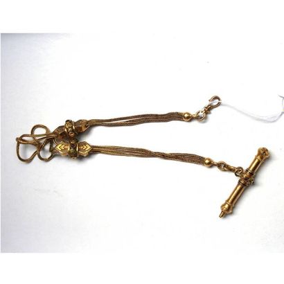 CHAINE DE MONTRE en or jaune 18k (750/°°),...
