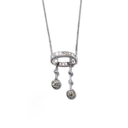 COLLIER négligé en or gris 18k (750/°°),...