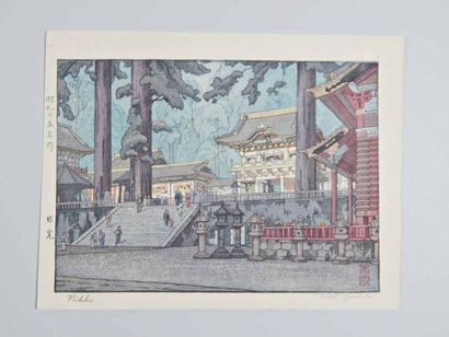 Toshi Yoshida, 
chuban, Temple à Nikko. ...