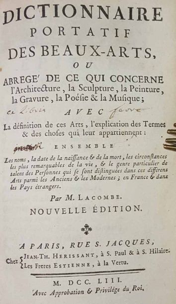 LACOMBE Jacques.


Dictionnaire Portatif...