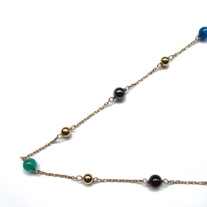 COLLIER en or jaune 18k (750/°°), tour de...