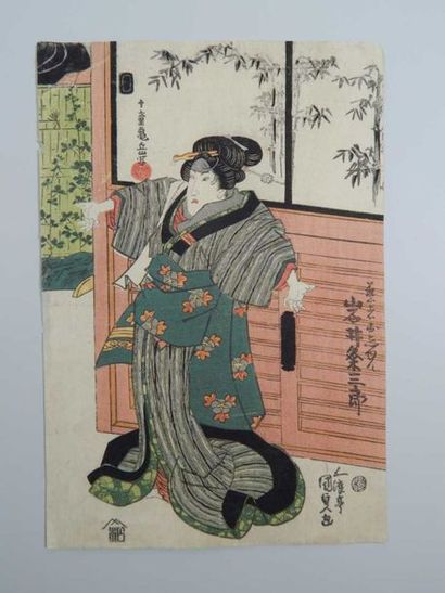 Kunisada, deux estampes. Vers 1830.