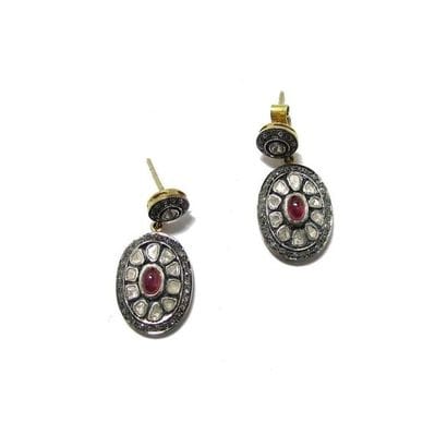 Paire de PENDANTS D'OREILLES en vermeil (925/°°),...