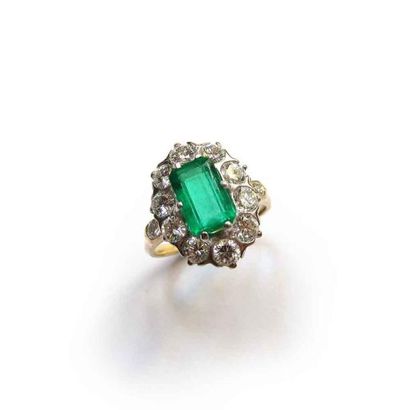 BAGUE pompadour 2 tons d'or 18k (750/°°),...