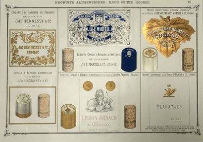 [COGNAC] Ensemble de quatre planches d'étiquettes...
