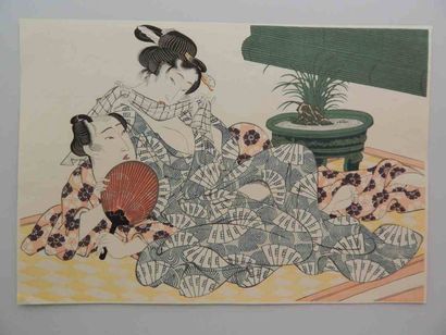 Estampe érotique, shunga, oban yoko-e, couple...