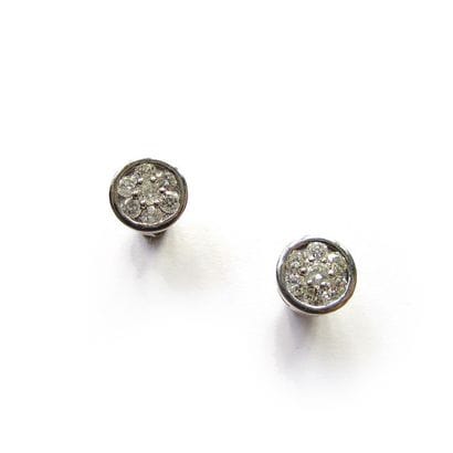 Paire de CLOUS D'OREILLES en or gris 18k...