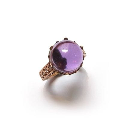 BAGUE en or rose 18k (750/°°), ornée d'une...