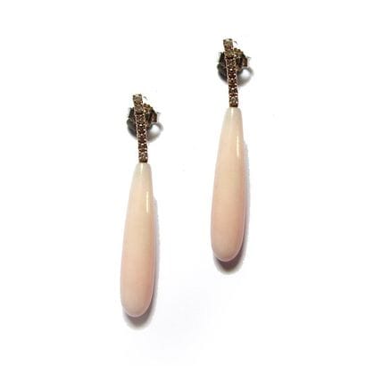 Paire de PENDANTS D'OREILLES 2 tons d'or...