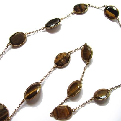 SAUTOIR en vermeil (925/°°), maille jaseron,...