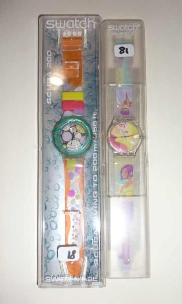 SWATCH. Deux montres à quartz (Happy people...