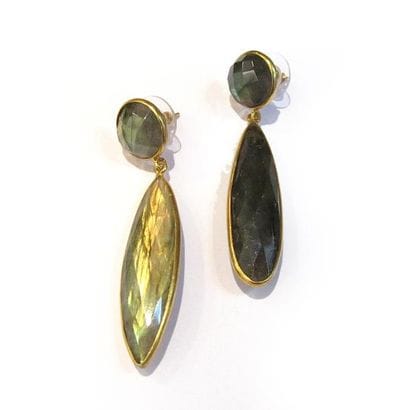 Paire de PENDANTS D'OREILLES en vermeil (925/°°),...