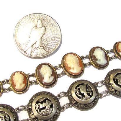 LOT en argent (925/°°), composé de 2 bracelets,...
